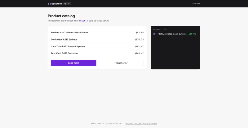 Screenshot of API Catalog