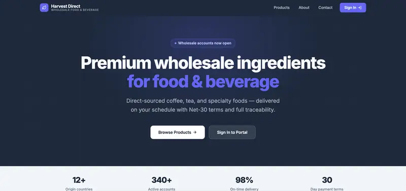 Screenshot of Vendor Frontend + Portal