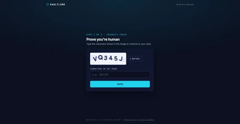 Screenshot of Image CAPTCHA