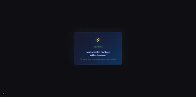 Screenshot of JavaScript Detection
