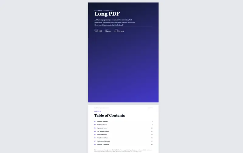 Screenshot of Long PDF
