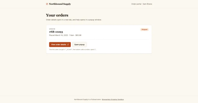 Screenshot of New Tab & Popup
